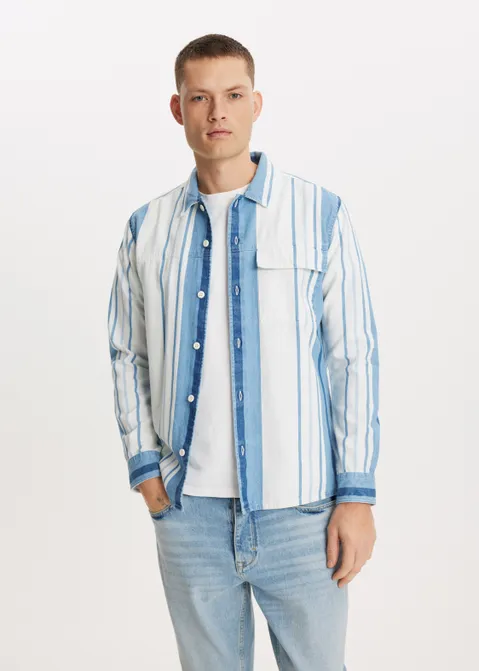 Overshirt met strepen assorti (ASSOR)