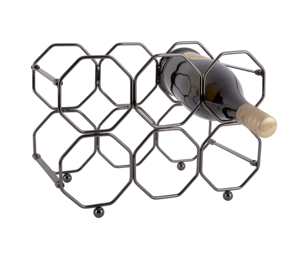 Wine rack Honeycomb foldable iron smokey grey