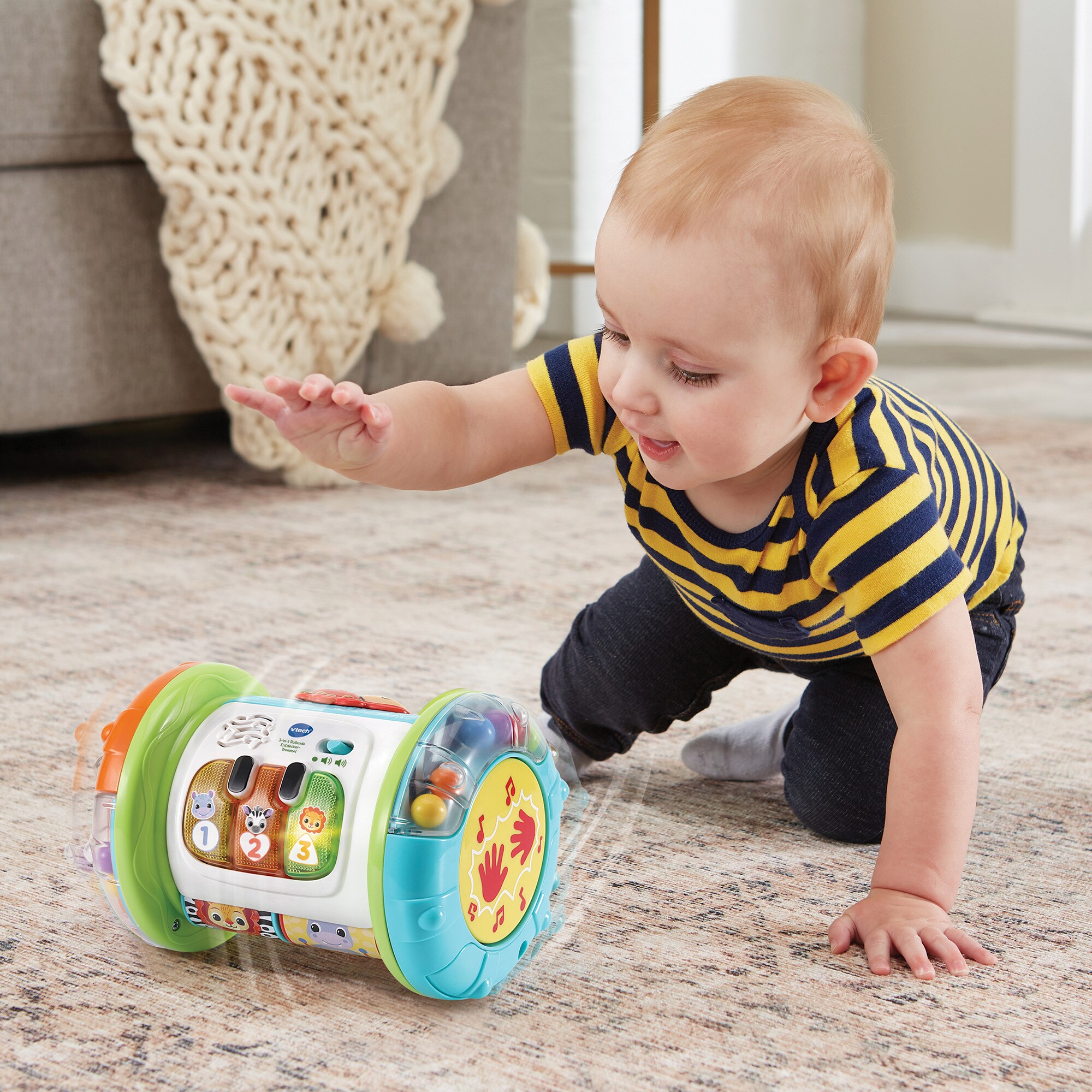 Vtech Musikspielzeug 3-in-1 Rollende Entdecker-Trommel