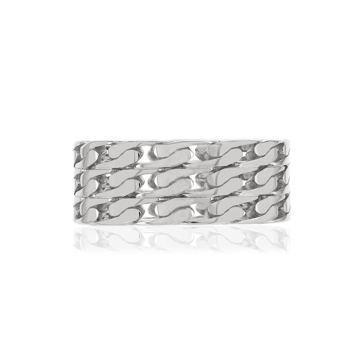 Bague argent 925 motif maille gourmette