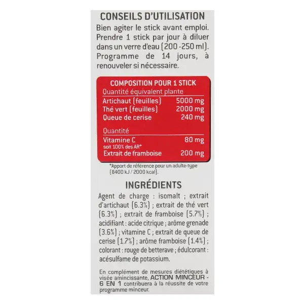 Juvamine Slimming Action 6 Ações Sabor Framboesa 14 sachês