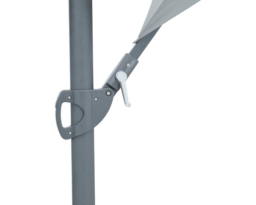 Soluna zweefparasol, Beaujeu parasol, Ø 300 cm, H 248 cm, rond, ecru