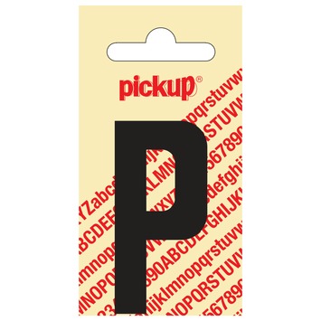 Pickup plakletter P zwart mat 60 mm