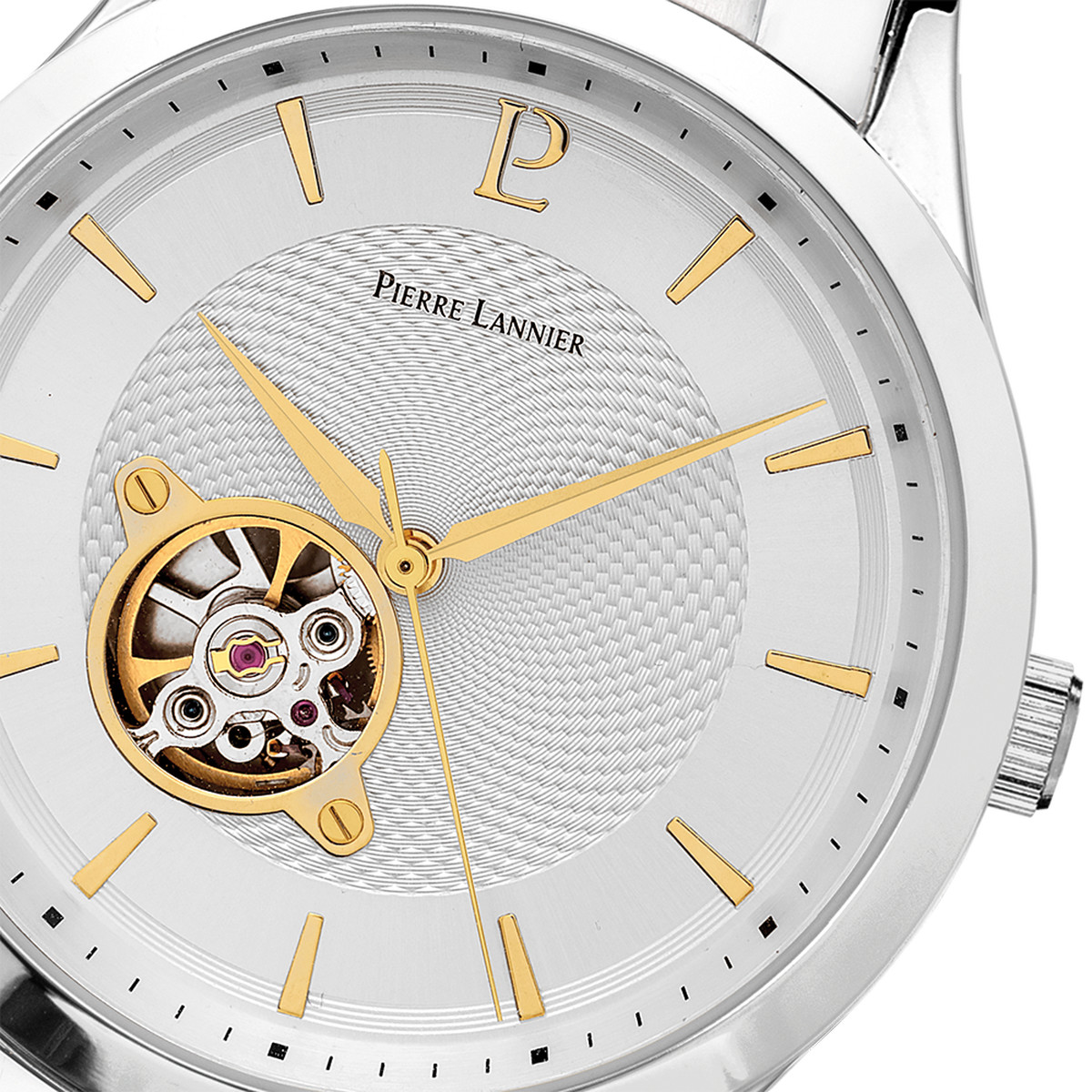 Montre PIERRE LANNIER fleuret homme automatique bracelet acier argent