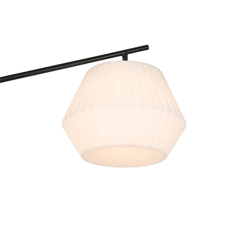 Design buiten vloerlamp zwart met witte kap IP44 - Robbert