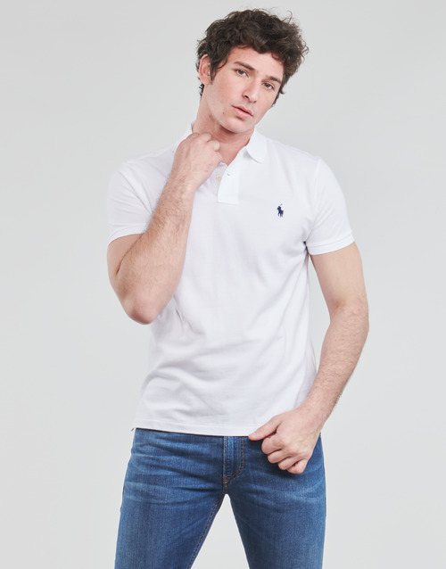 Polo Ralph Lauren - POLO AJUSTE DROIT EN COTON BASIC MESH LOGO PONY PLAYER Blanco