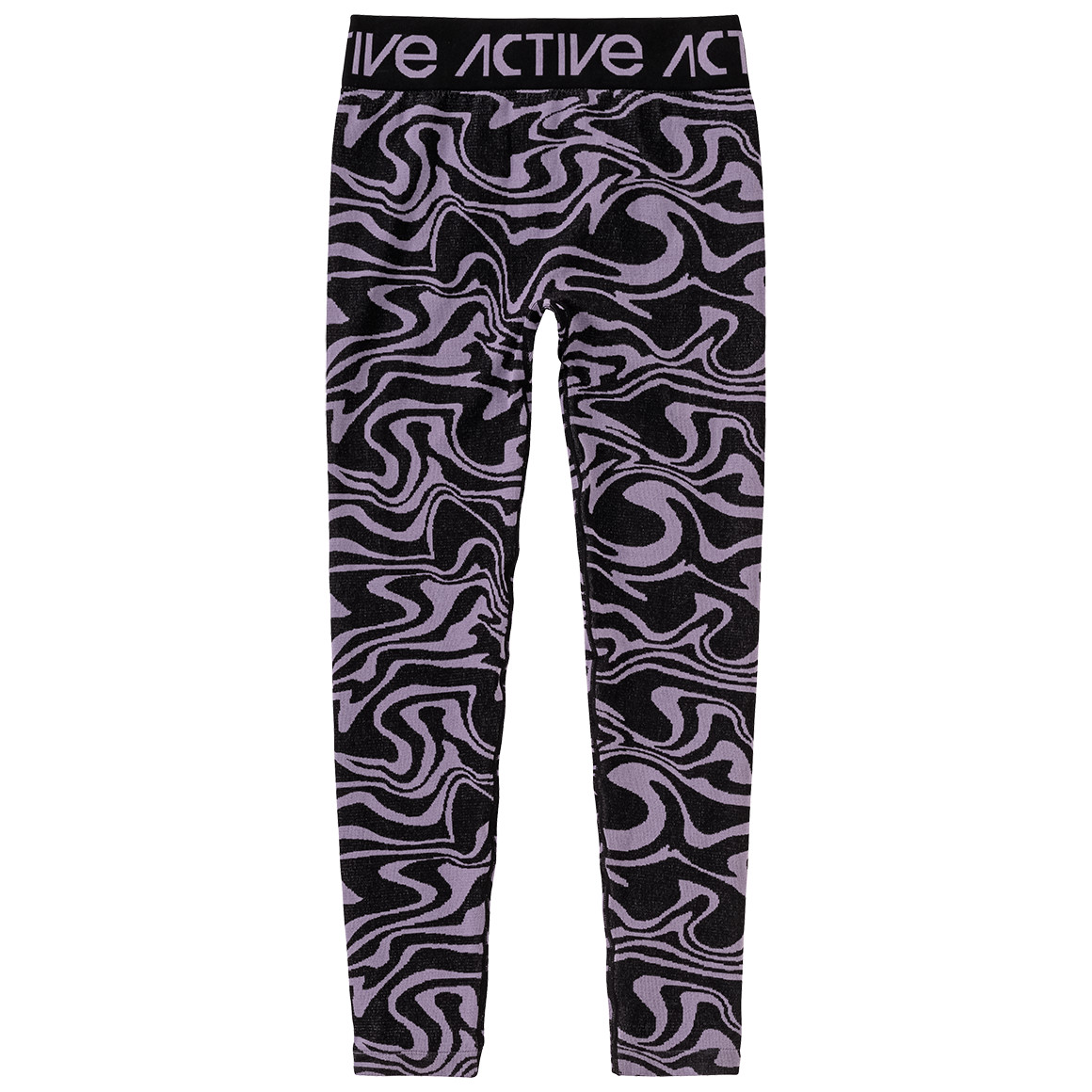 Beatwear Mädchen Sport-Leggings mit Rippstruktur dunkellila / schwarz