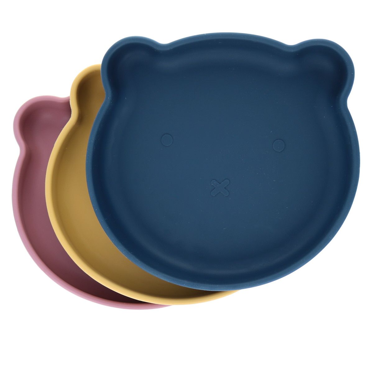 Assiette ours silicone rose Pause goûter