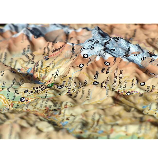 3D MAP - RELIEF MONT BLANC ET SA REGION 61X41