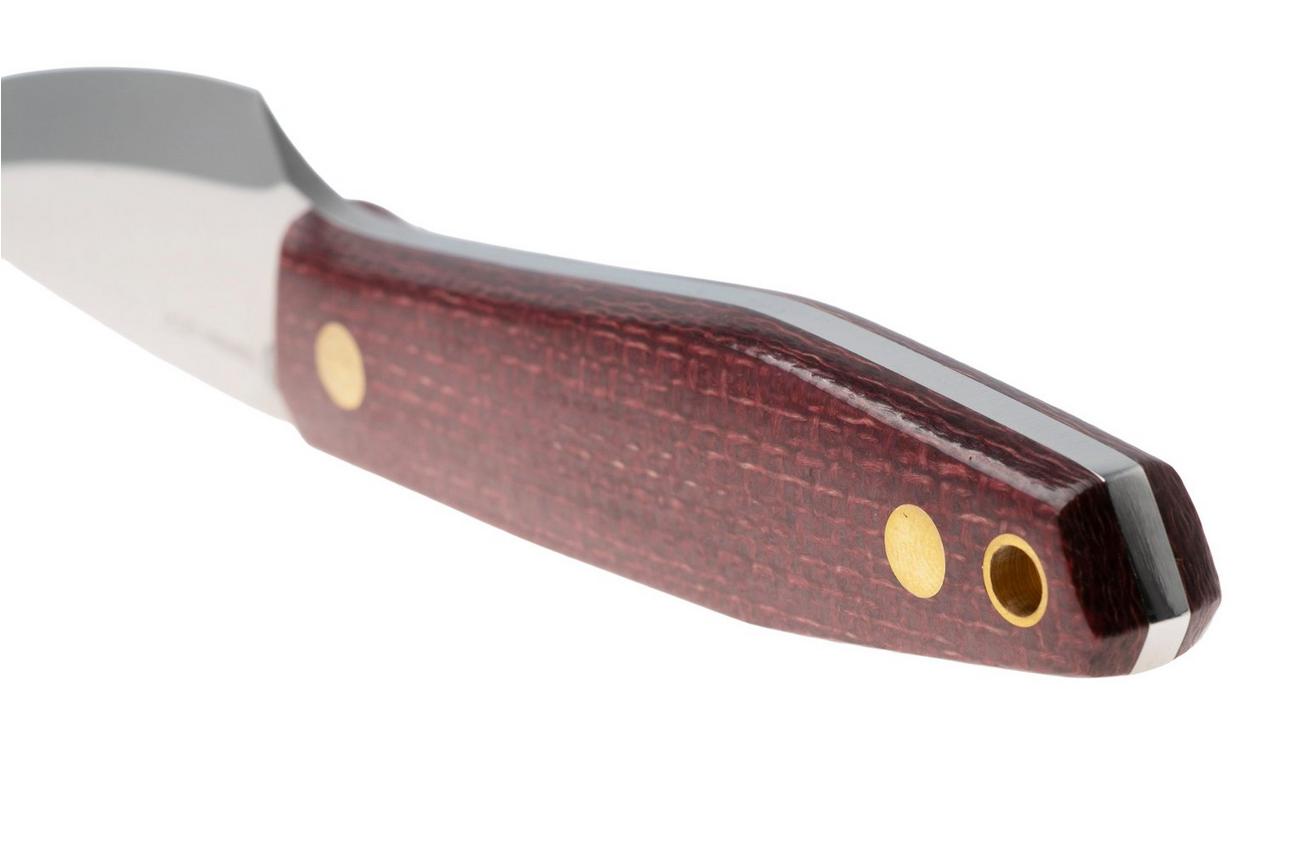 Nordic Knife Design Kiridashi 2045 Satin 12C27, Plum Micarta, vaststaand mes
