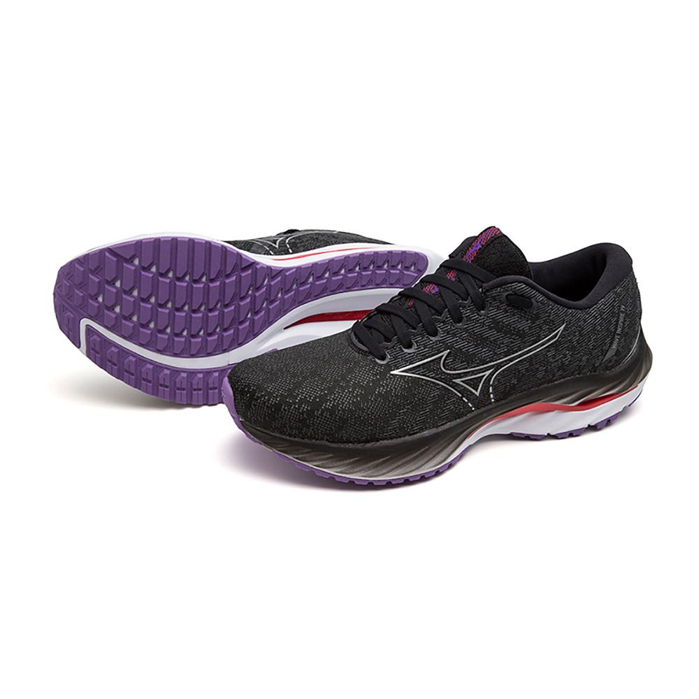 Mizuno WAVE INSPIRE 19 - Chaussures running Femme black/silver/bittersweet