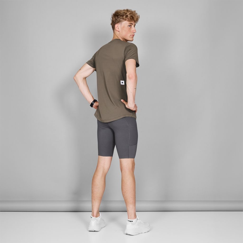 saysky logo combat t shirt 634 mmrss30 7005 brown melange