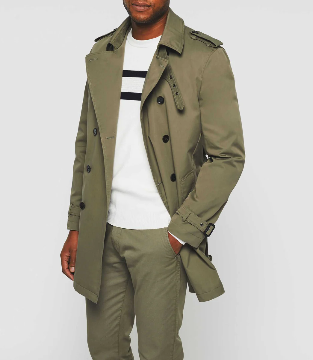 Trench croisé kaki 