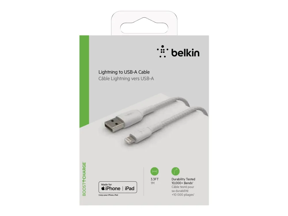 Belkin BoostCharge - Lightning-kabel - Lightning han til USB han - 1 m - hvid