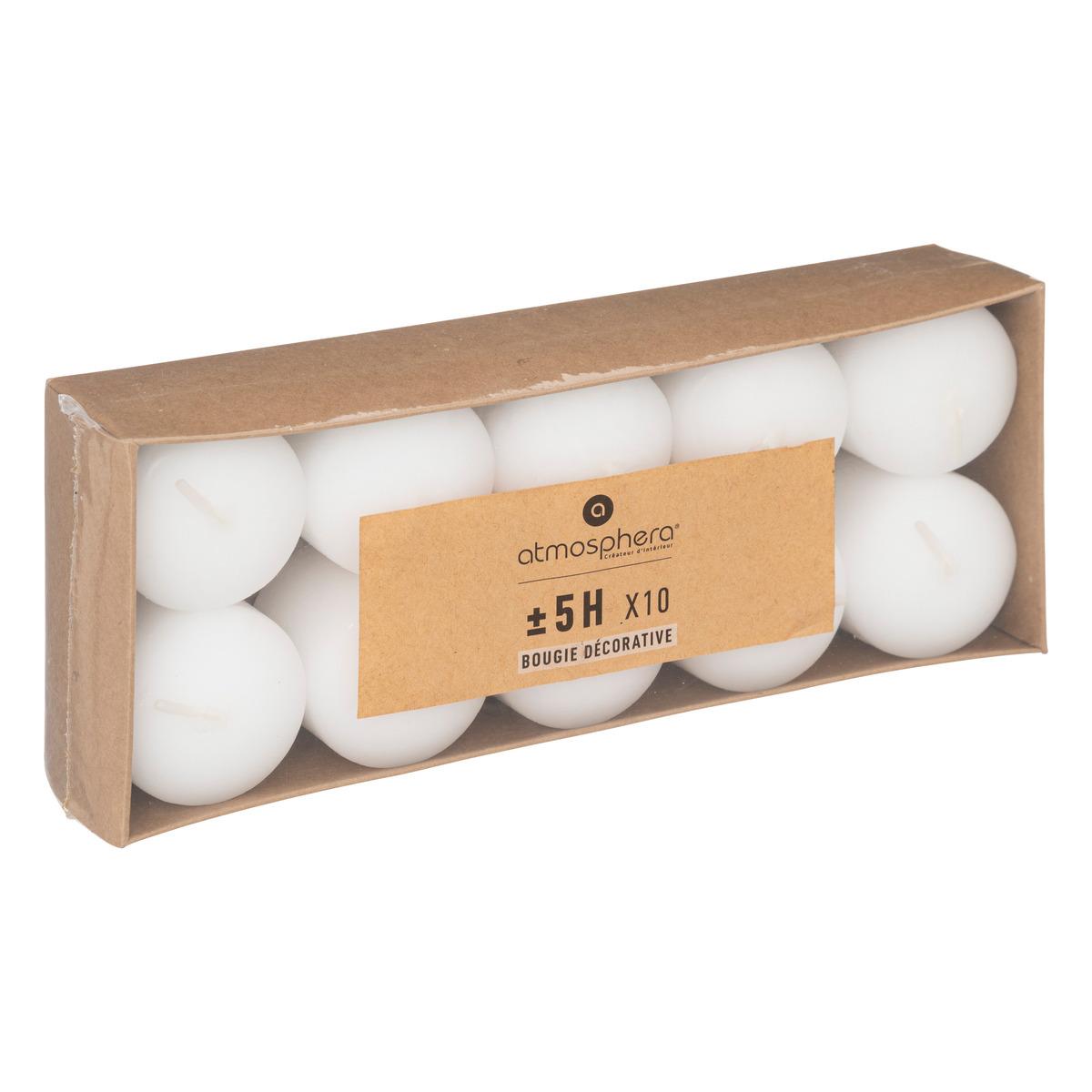 BOUGIE VOTIVE MANY BLANC D.3.8CM X10 PIECES