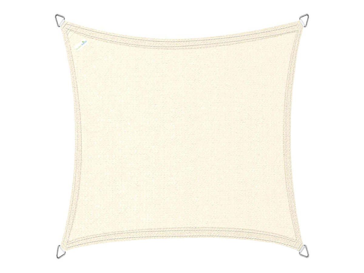 Buitenkado 3x3 crème wit hpde waterdoorlatend schaduwdoek