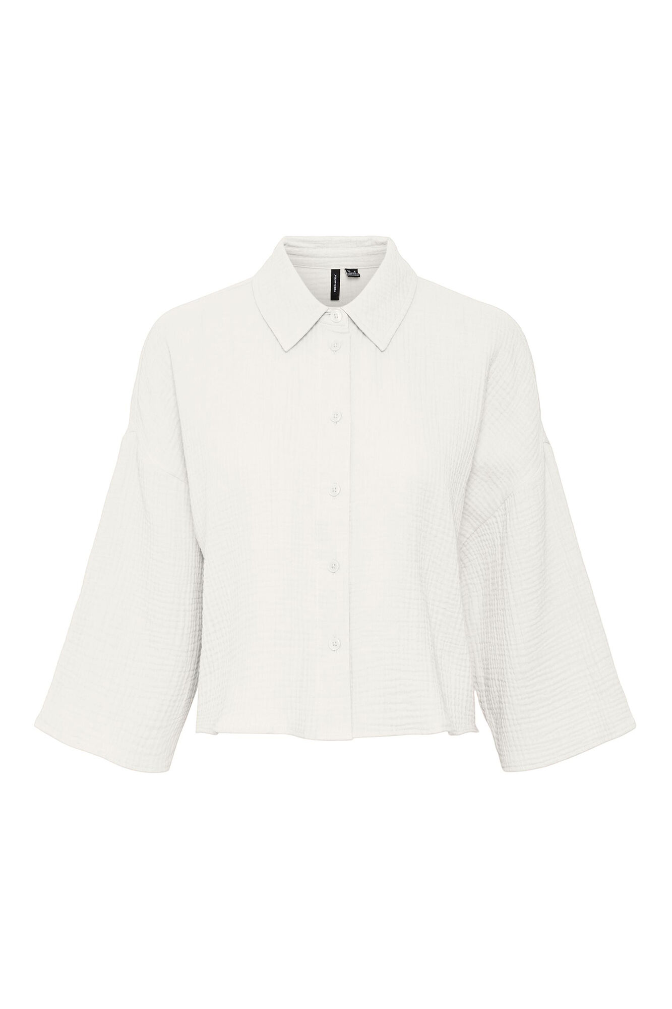 Camisa cropped de algodão - Branca
