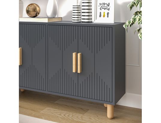 CONCEPT1 - Bahut Roger anthracite 120 x 29,6 x 73,6cm