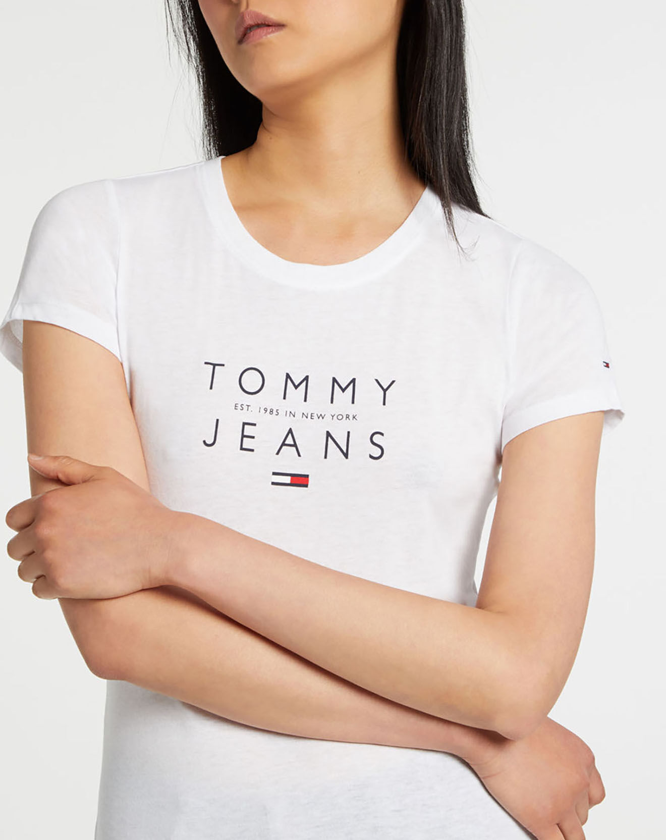 Tommy Jeans T-Shirt essential logo blanc