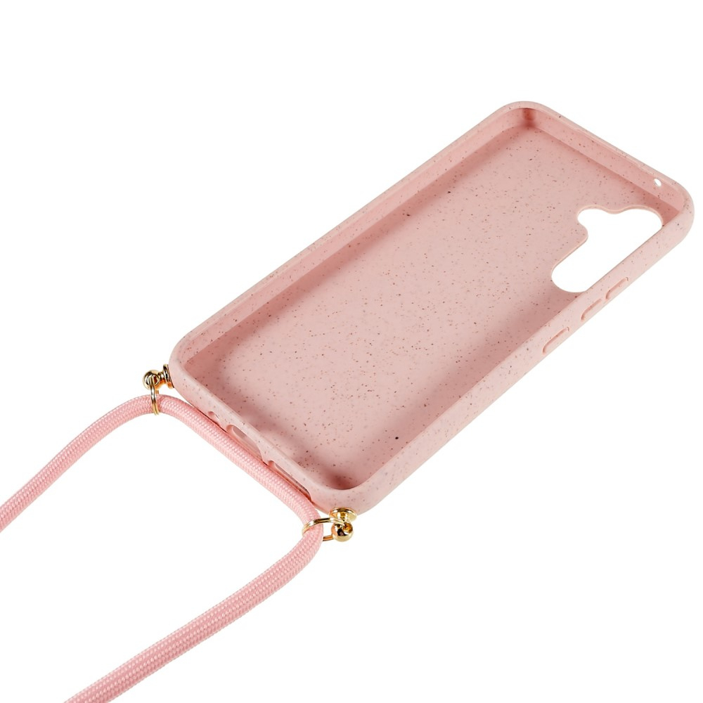 Samsung Galaxy A14 5G / A14 4G Necklace Bio Gummi Case Hülle Eco Friendly Nachhaltig Kompostierbar   Handykette (150cm) - Rosa