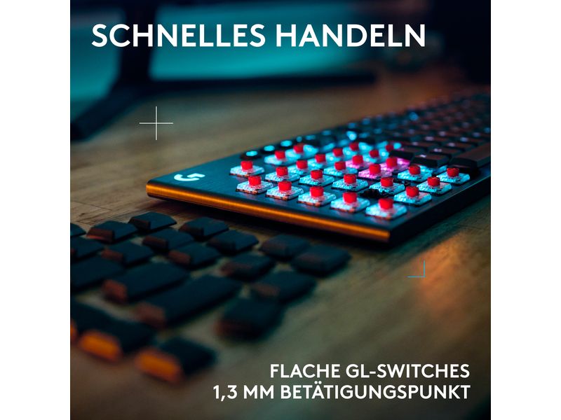 Logitech Gaming-Tastatur G915 X Lightspeed GL Tactile Kabelloses Gaming Keyboard mit flachem Profil