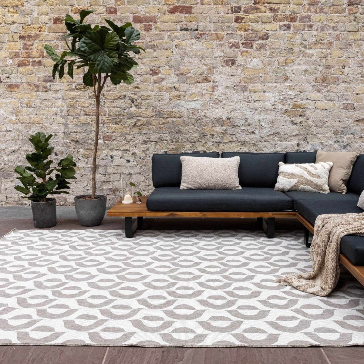 Buitenkleed Esta - Naturel|Wit - dubbelzijdig - EVA Interior