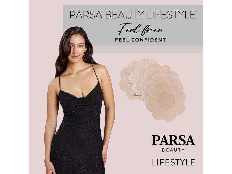 Parsa Beauty Satin Nippel Pads nude 2 Stück Unsichtbarer Halt für jedes Outfit