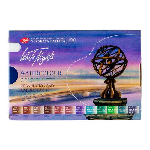 WHITE NIGHTS™ Künstler-Aquarellfarben-Set Granulating and Earth