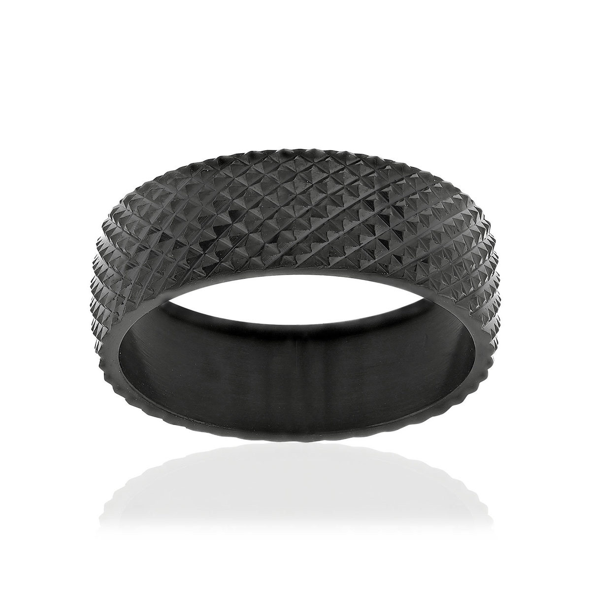 Bague acier noir