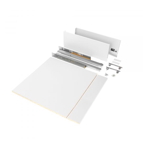 Emuca Kit de Gaveta Vertex Cozinha e Banho, Painéis Incluídos, Fecho Suave, 500x178mm, Módulo 600mm, Aço, Cinza Antracite - 3173412