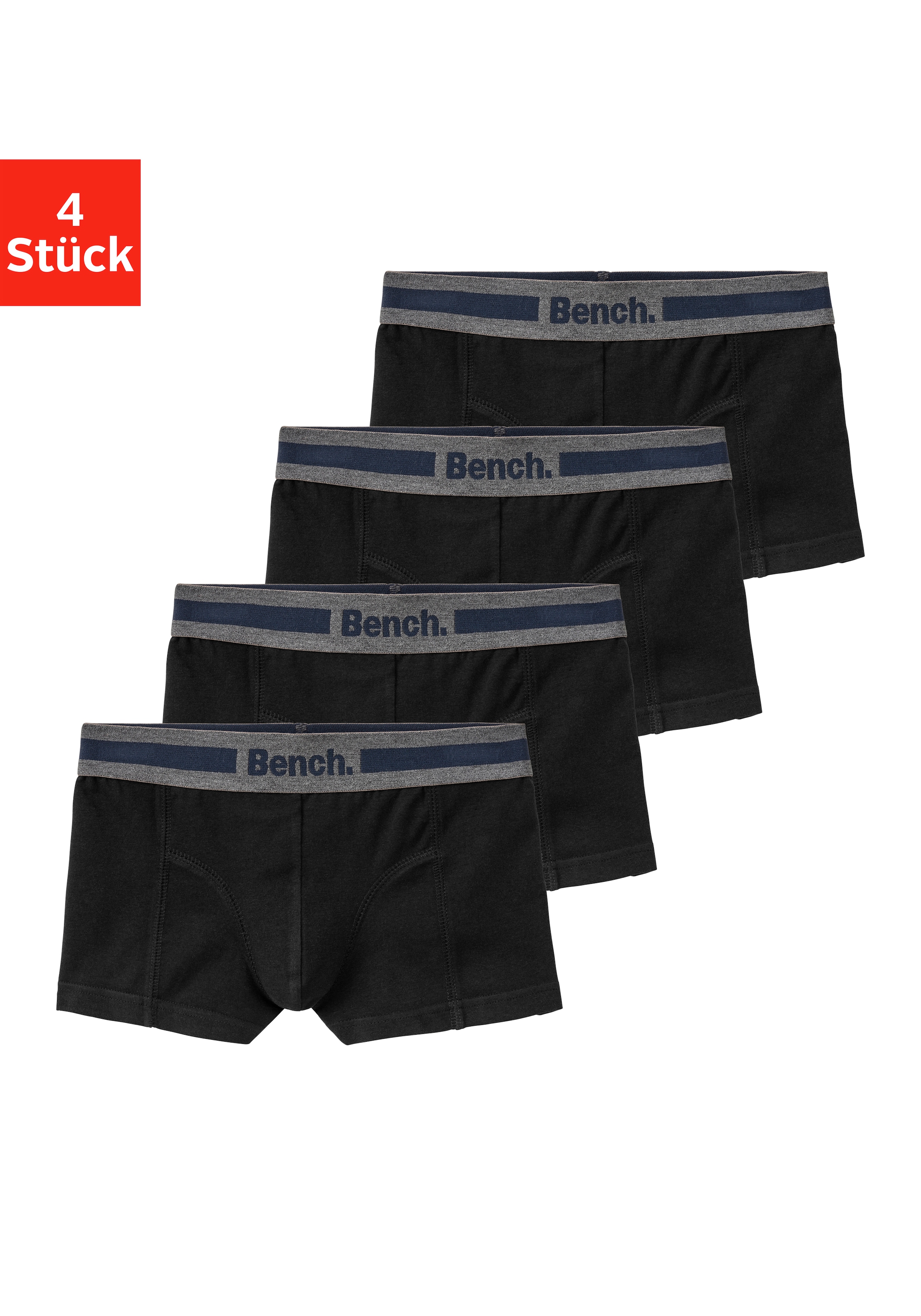 Bench. Boxer »Boxershorts für Jungen«, 4 Stk. mit Overlock-Nähten vorn