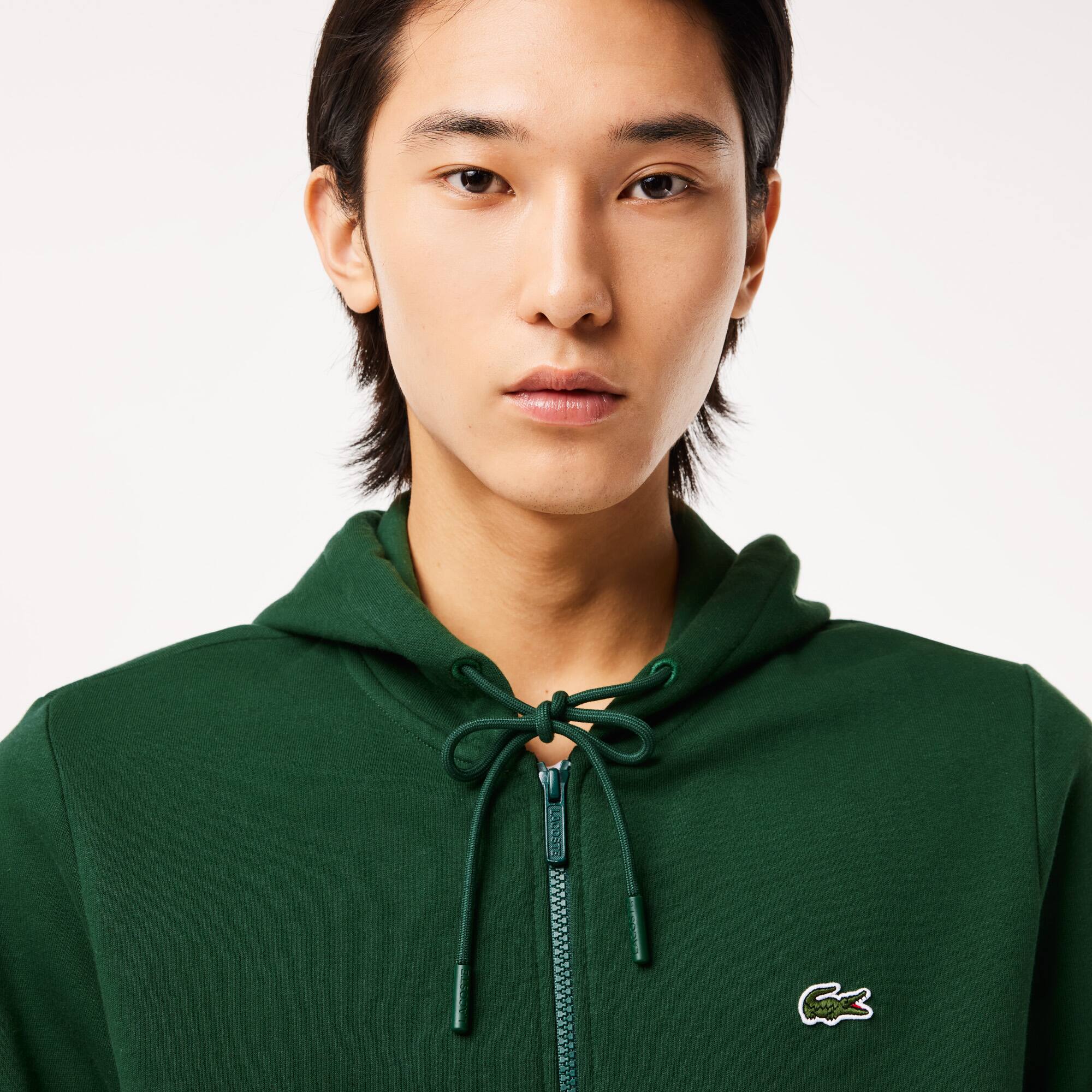 HERREN LACOSTE SWEAT-JACKE MIT KÄNGURUTASCHE AUS FLEECE Sweatshirts - Grün - Lacoste - Herren