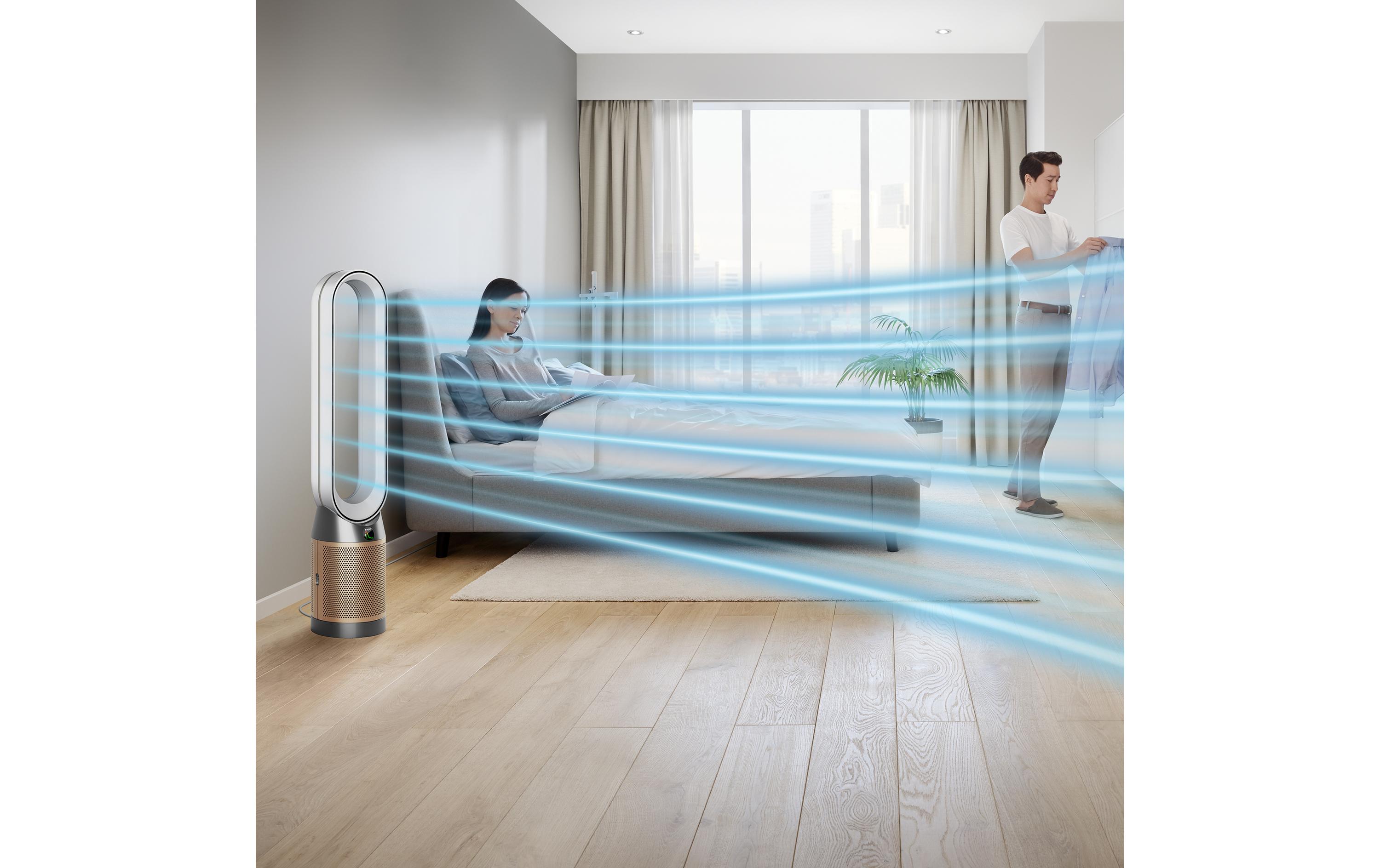 Luftreiniger/Ventilator Cool Formaldehyde TP09 Gold/Weiss<br>Ventilator im Sommer und Luftreiniger während des ganzen Jahres