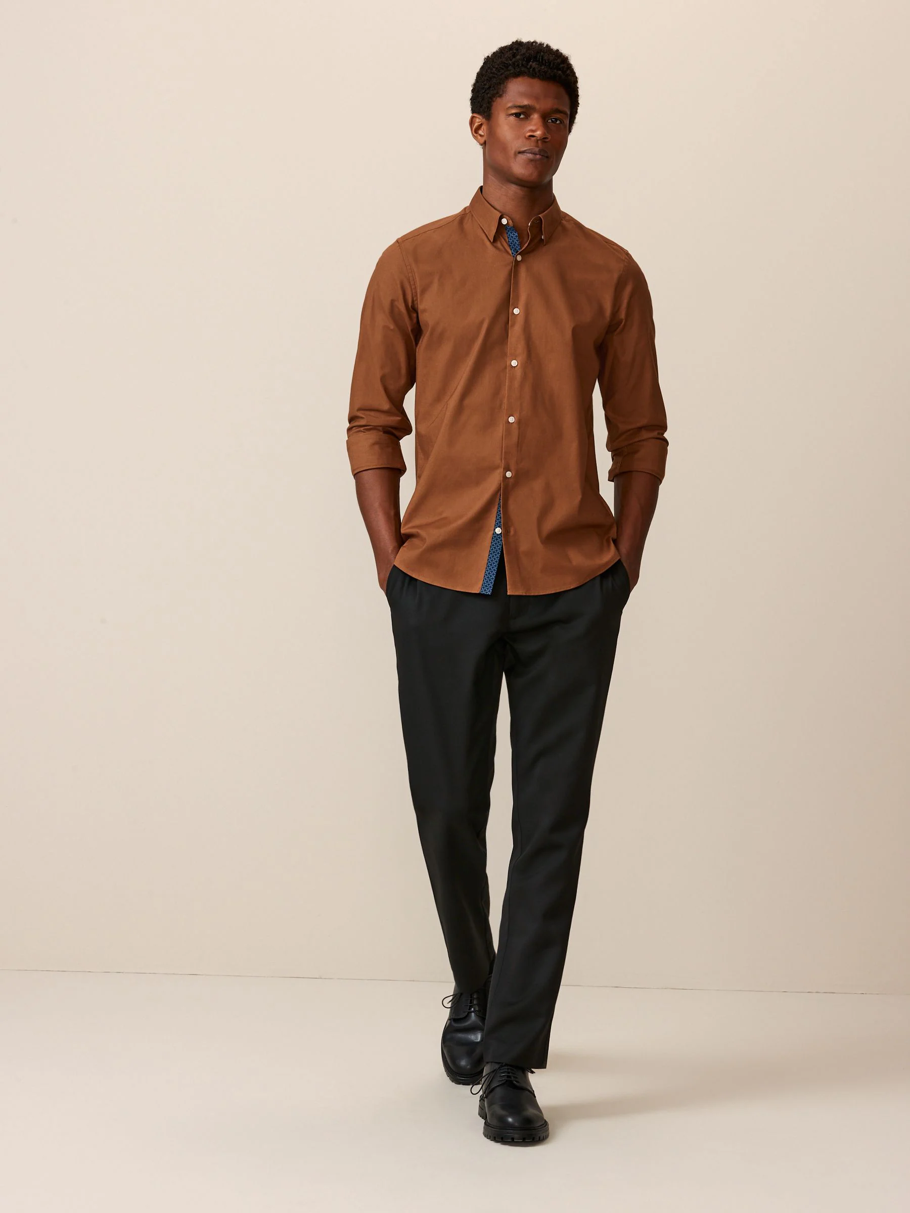 Zwart - Slim Fit - Modieuze broek zonder plooien