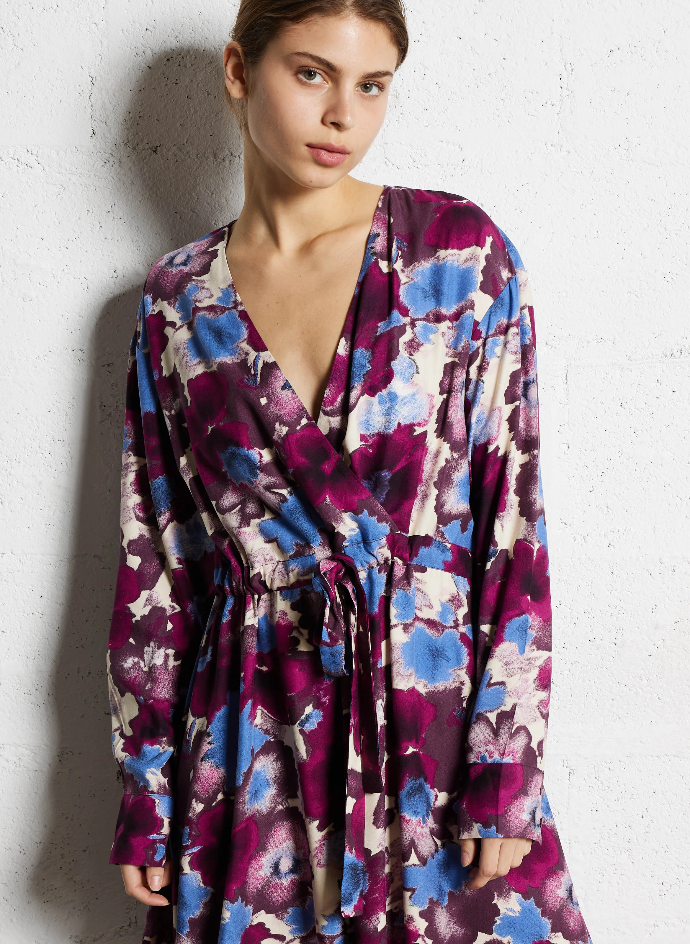 ROCHI - Robe courte droite imprimée | Violet