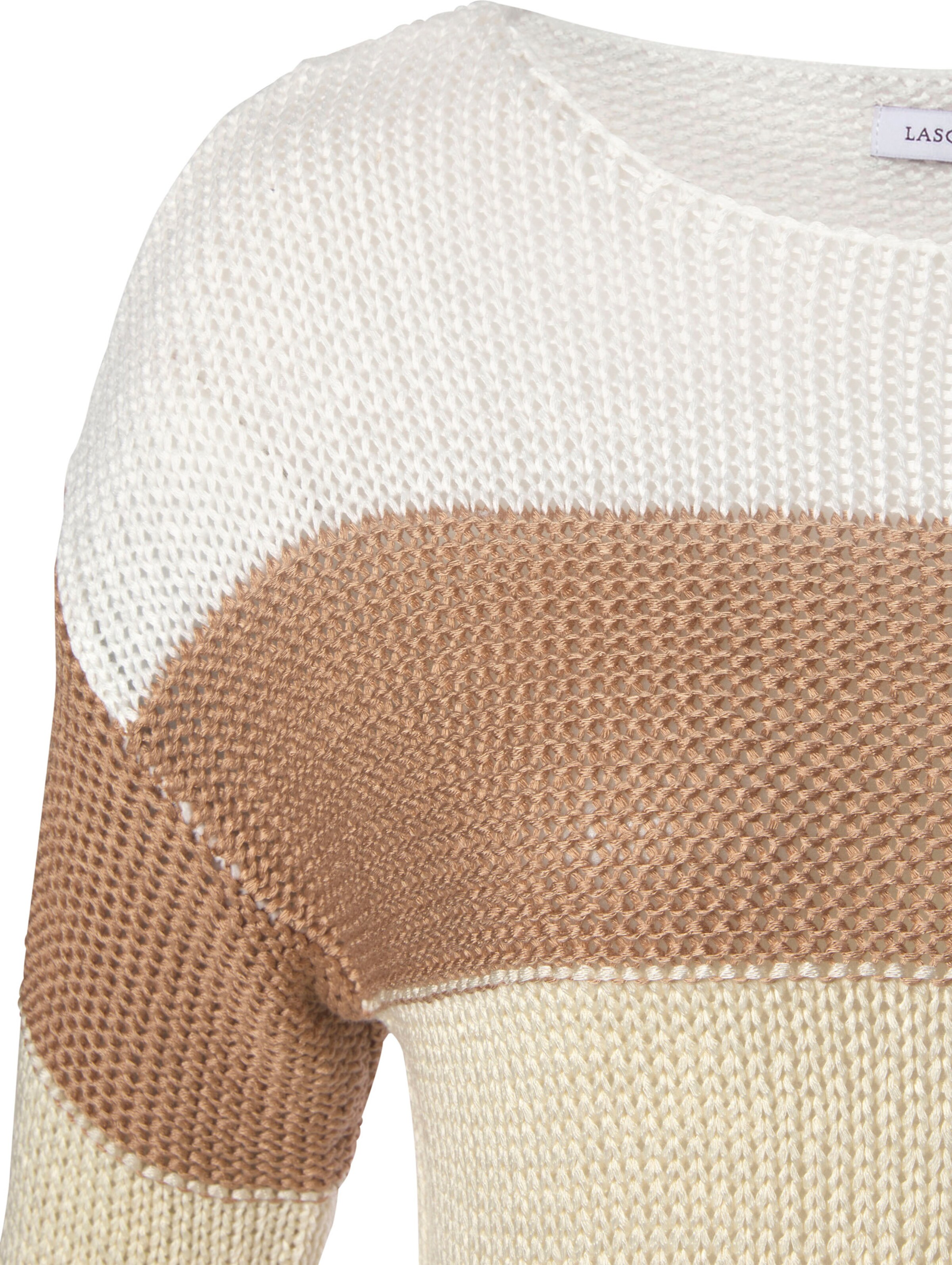 LASCANA Streifenpullover in sand-beige-creme