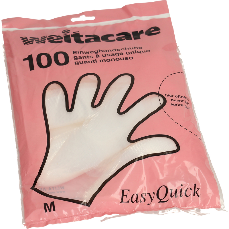 Weitacare Einweghandschuhe Easy Quick, M, 100 Stück, transparent