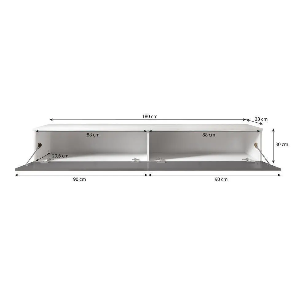 Meubella - TV-Meubel Dixon - Mat Zwart - 180 cm