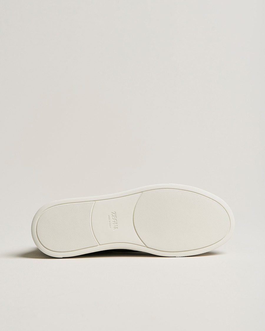 Zegna Triple Stitch Sneakers Navy Deerskin