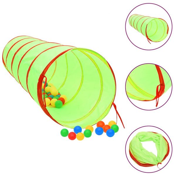 vidaXL Túnel de brincar infantil com 250 bolas 175 cm