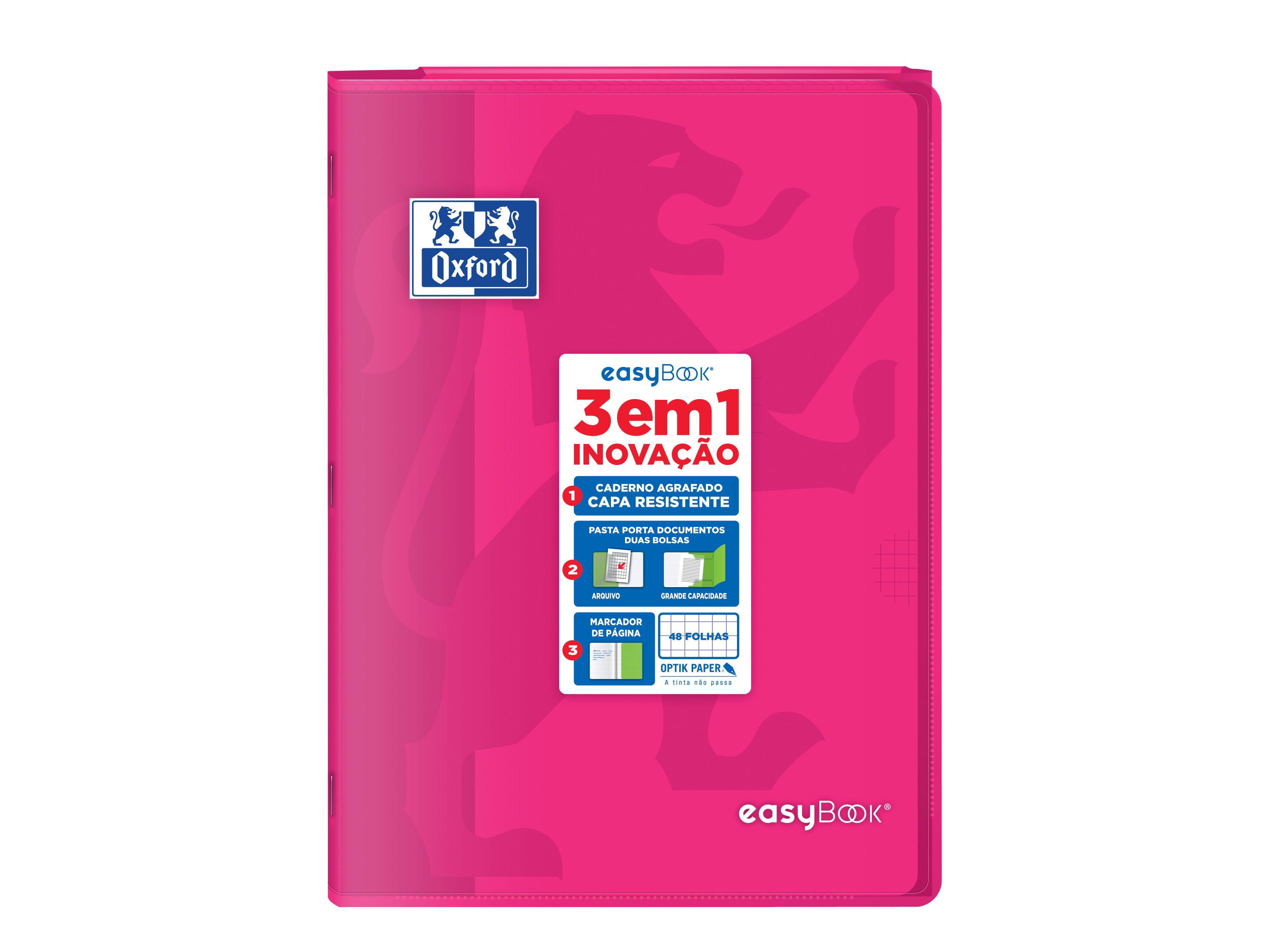 CADERNO AGRAFADO A4 OXFORD EASYBOOK VIVOS QUADRICULADO 48 FOLHAS CORES SORTIDAS