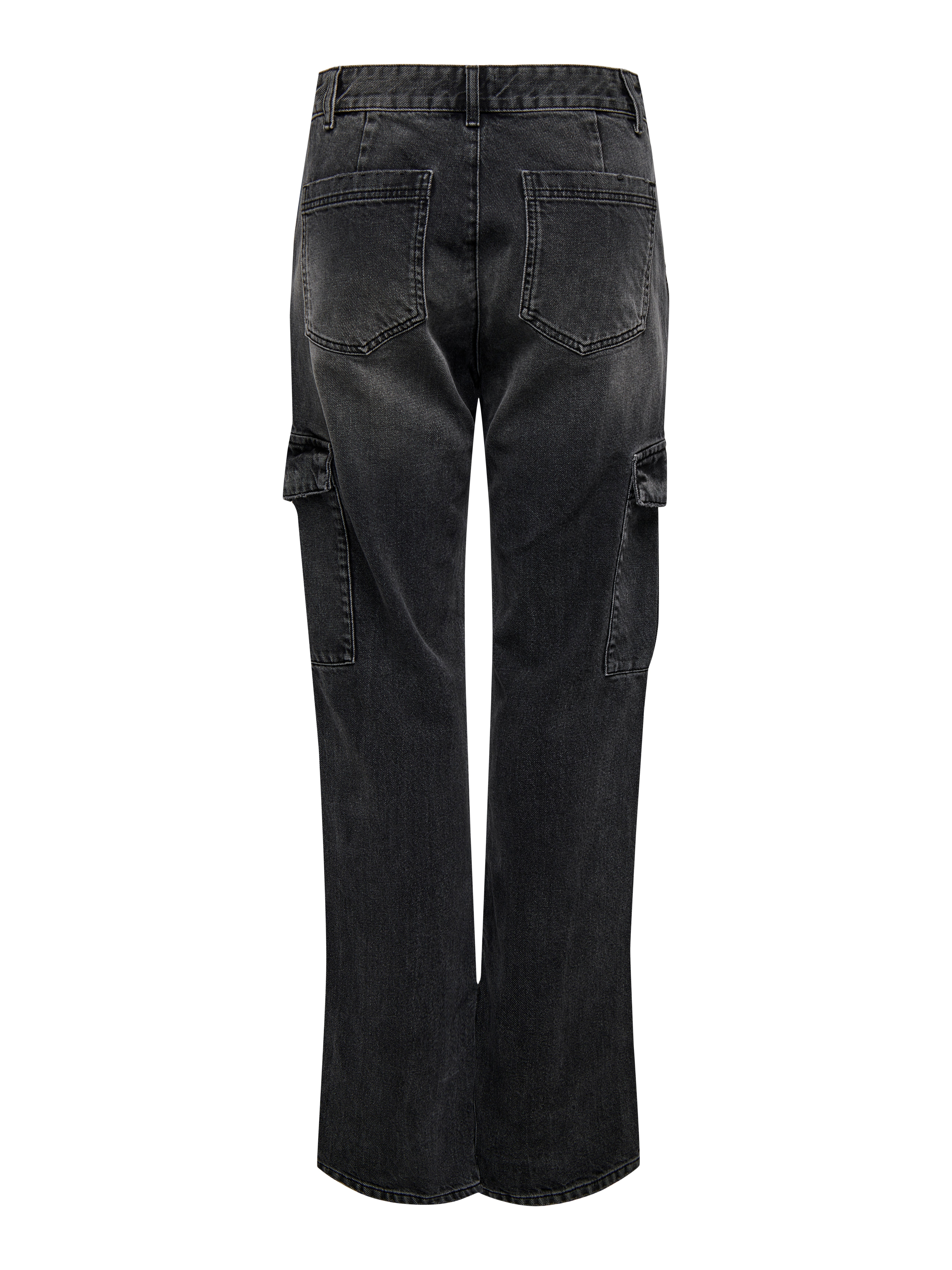 ONLJUNE Hohe Taille Gerade geschnitten Jeans Washed Black