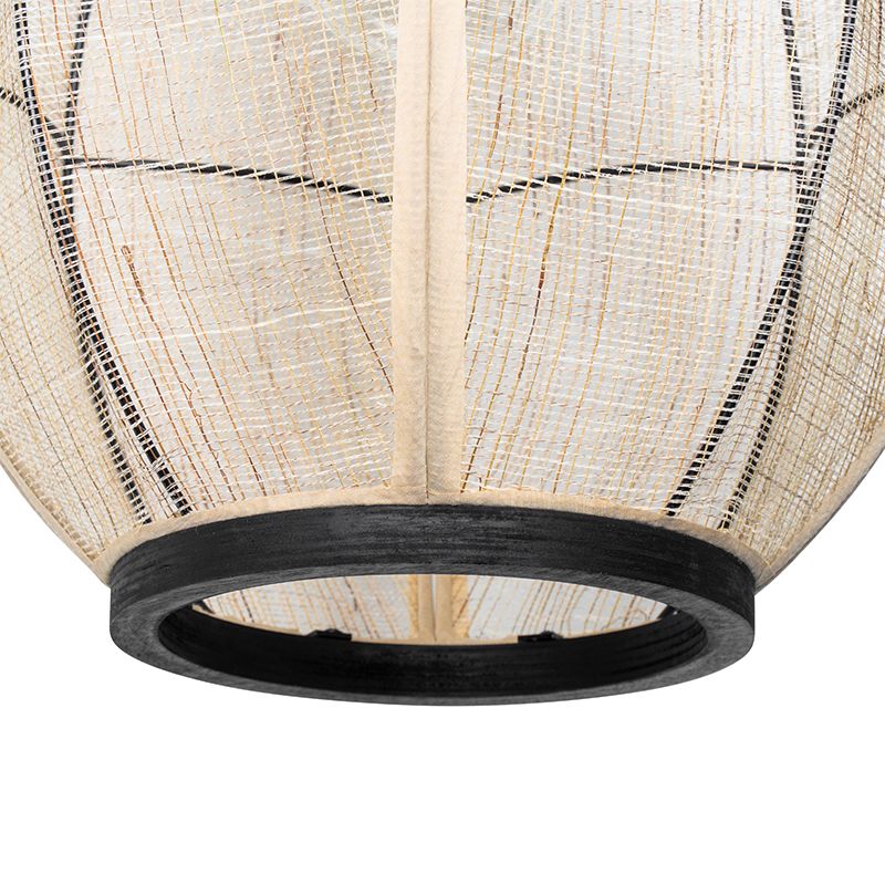 Oosterse hanglamp bruin stof 35 cm - Rob
