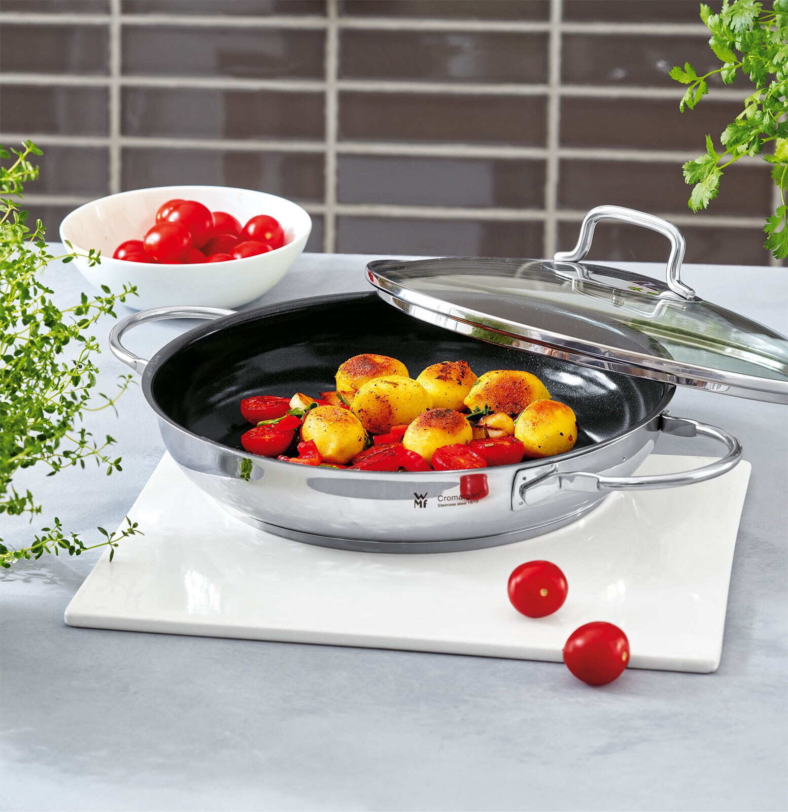 WMF Servierpfanne 26 cm Edelstahl silberfarbig