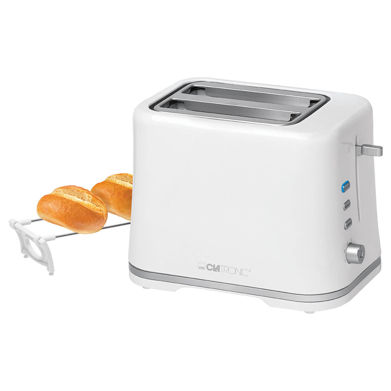 Clatronic Grille pain 2 fentes  blanc/silver