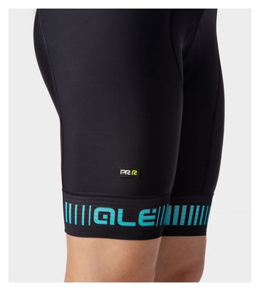 Cuissard Femme Sans Bretelle Alé Strada Noir/Bleu Turquoise