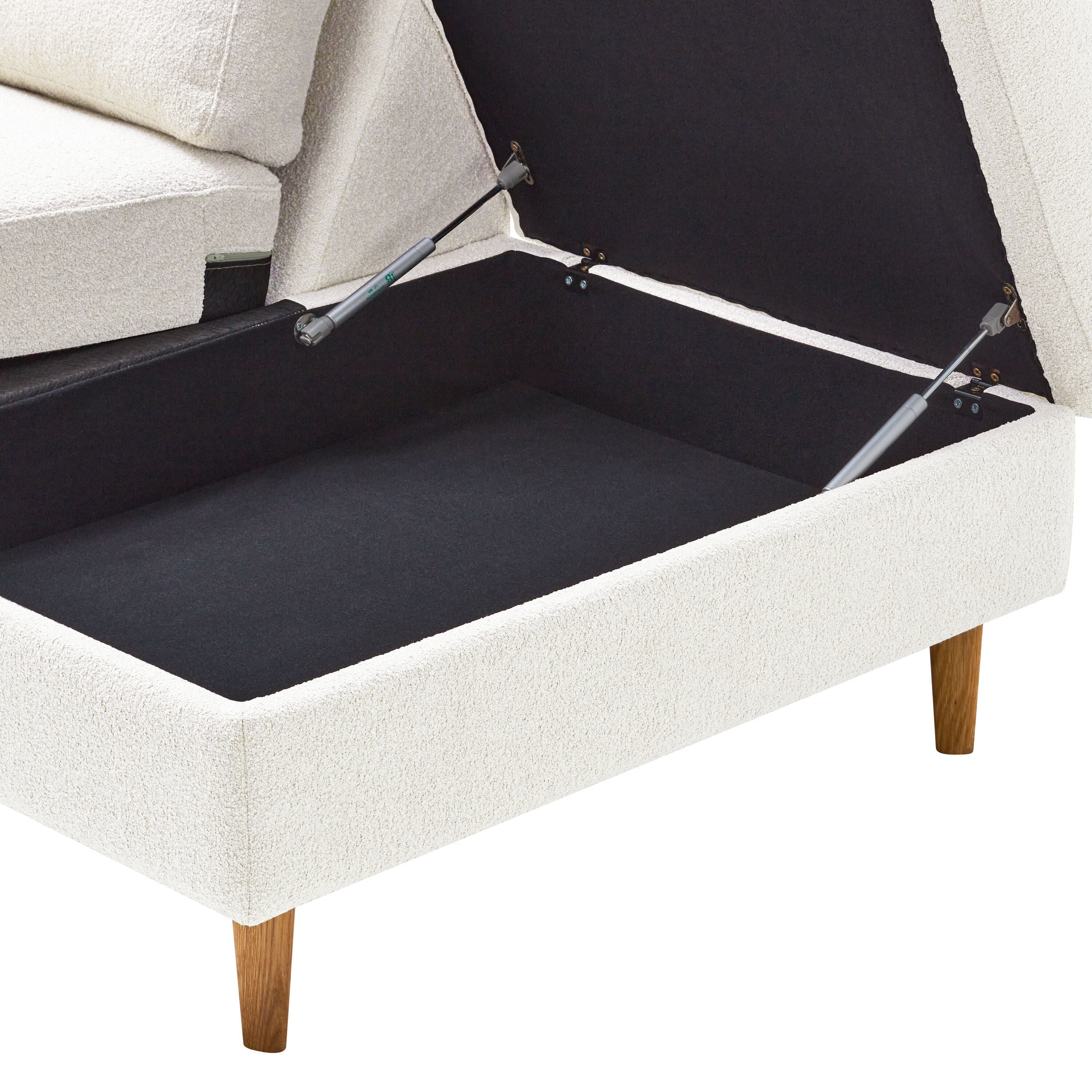 DIENER B St Enna 2.5er Sofa Otto R weiss - Weiss / B: 279.0 cm x T: 225.0 cm x H: 81.0 cm