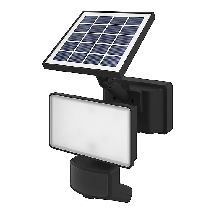 Projecteur à détection Davern LED intégrée solaire 400lm 6W IP65 GoodHome noir