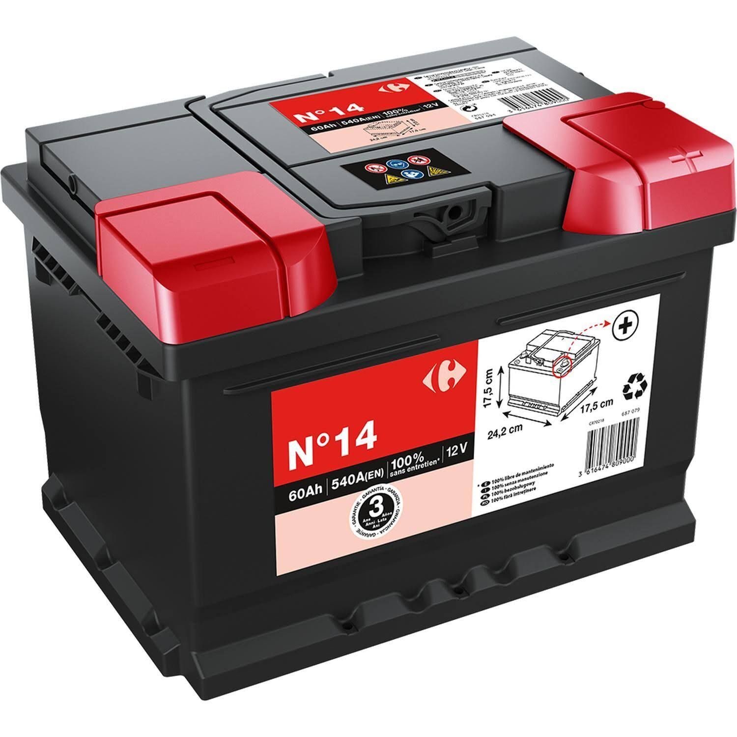 Batería de coche Carrefour N14 60AH 540A T5
