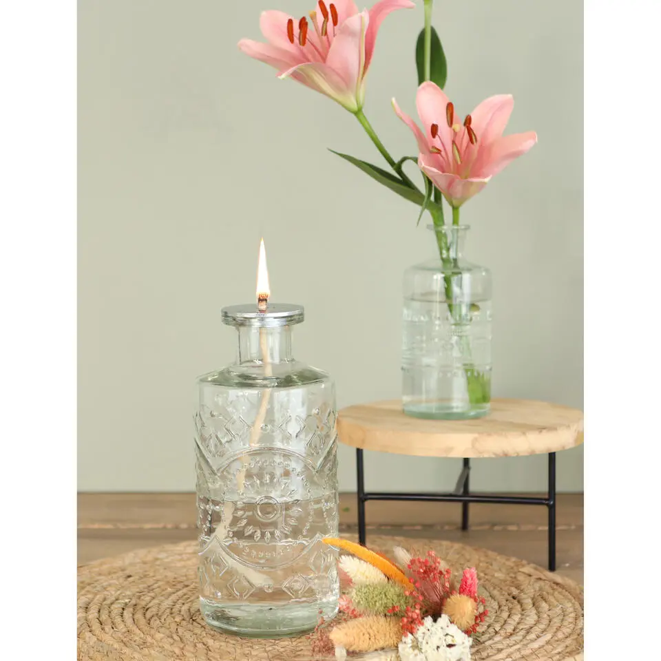 Ideas4Seasons Flesvaas Berlin - glas - transparant - D9 x H21 cm